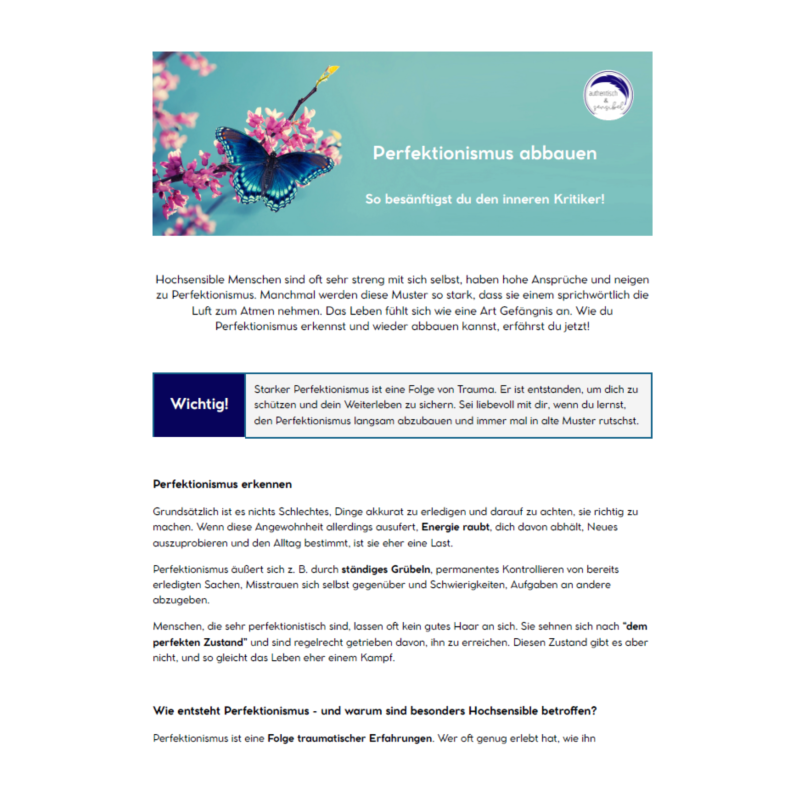 PDF Perfektionismus abbauen: So besänftigst du deinen inneren Kritiker.