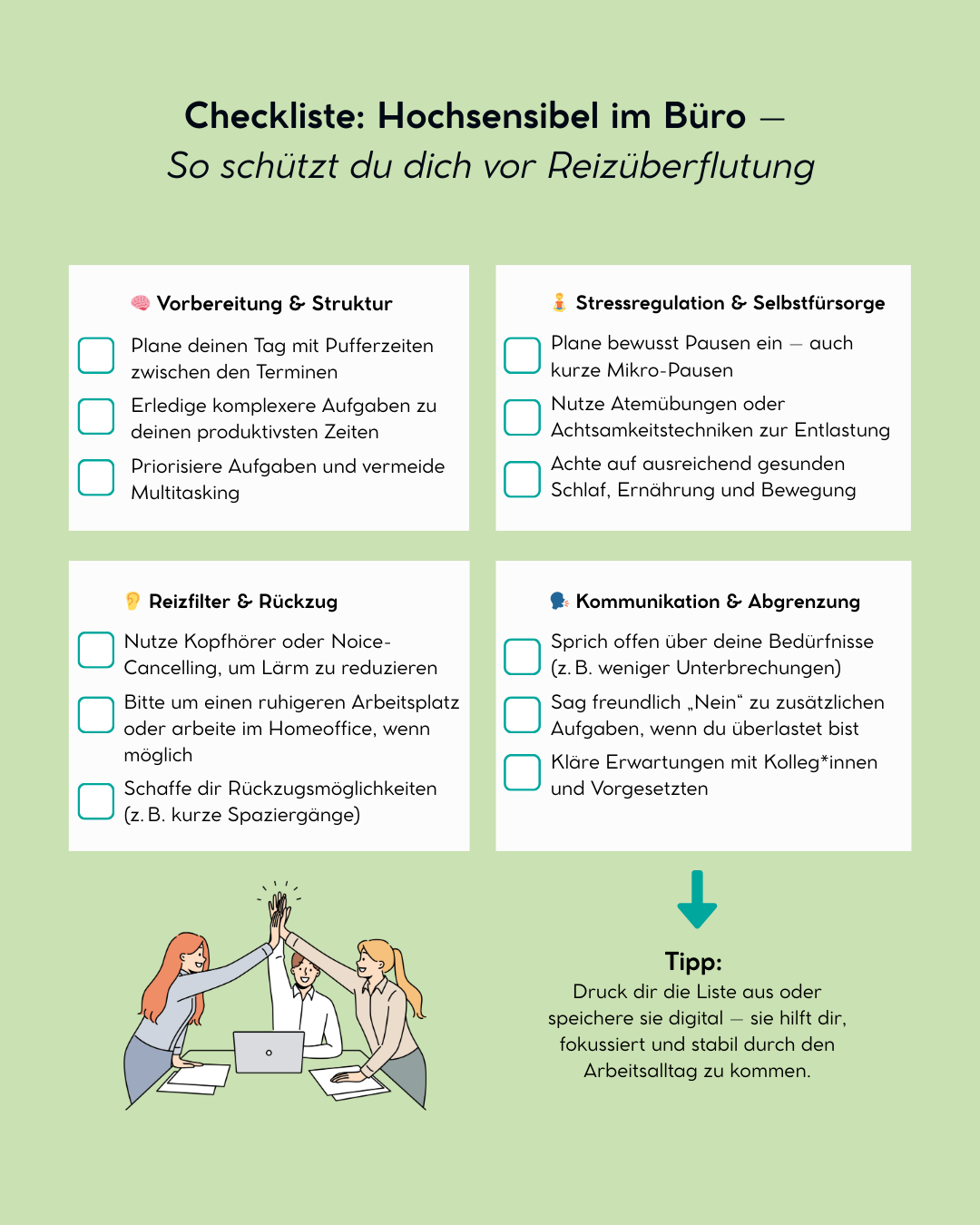 Checkliste: So kannst du deine Hochsensibilität im Büro schützen