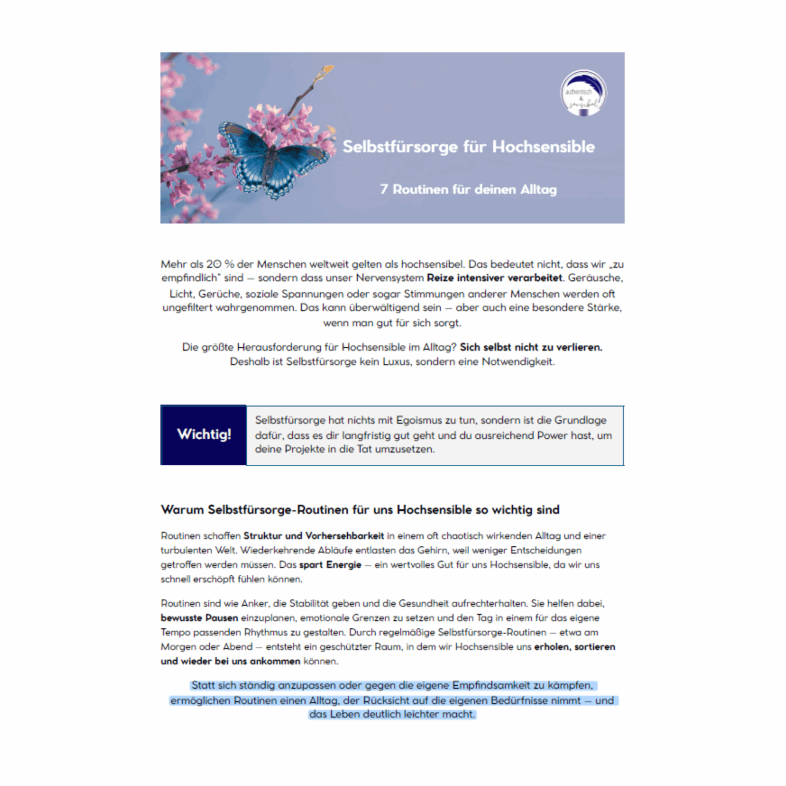 Selbstfürsorge für Hochsensible