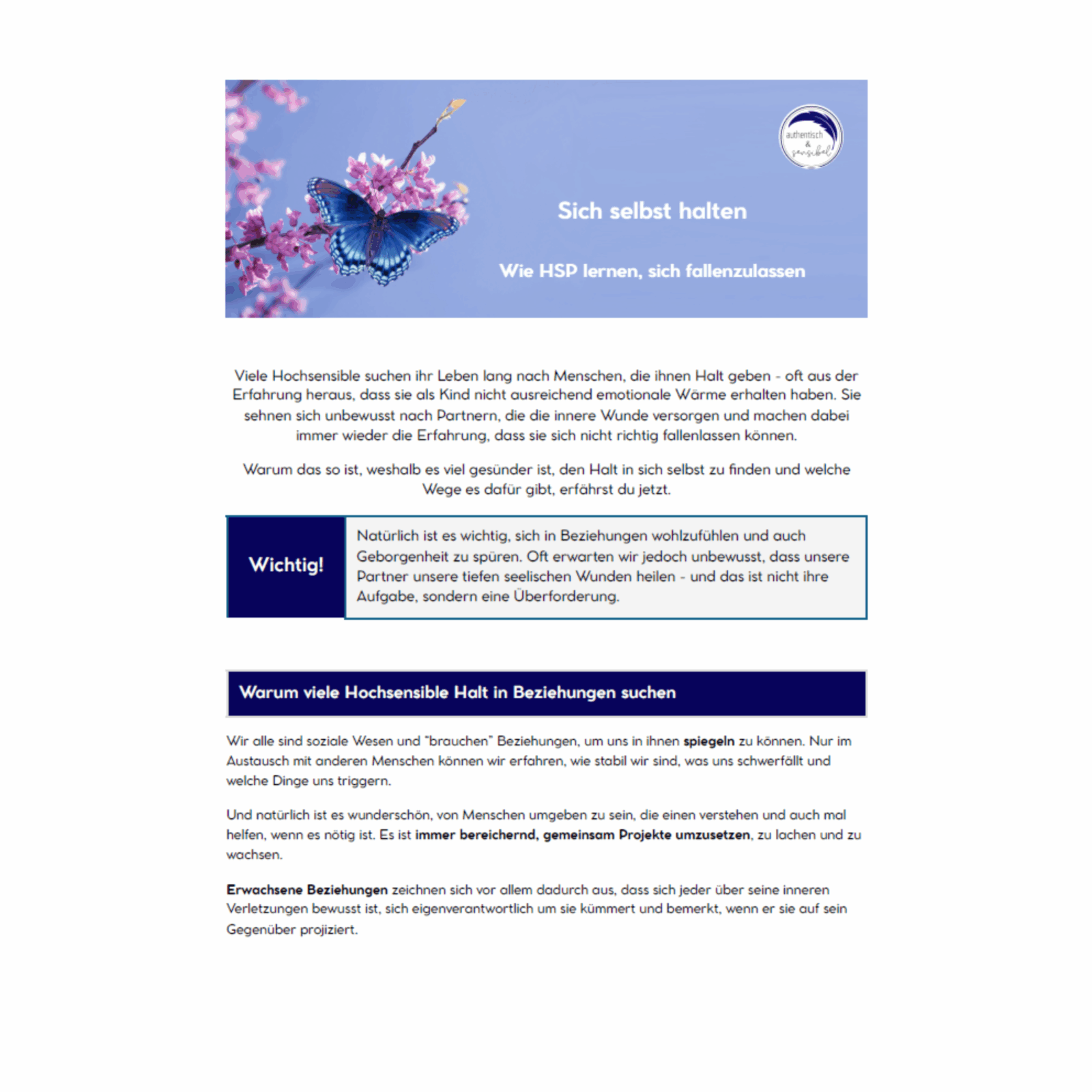 sich selbst Geborgenheit geben als hochsensibler Mensch