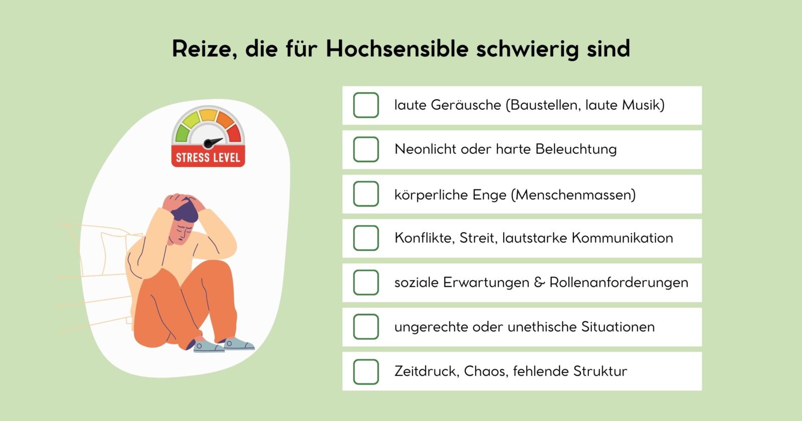 Reize, die für Hochsensible schwierig sind