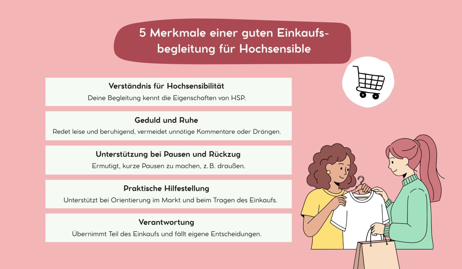 5 Merkmale einer guten Einkaufsbegleitung für Hochsensible