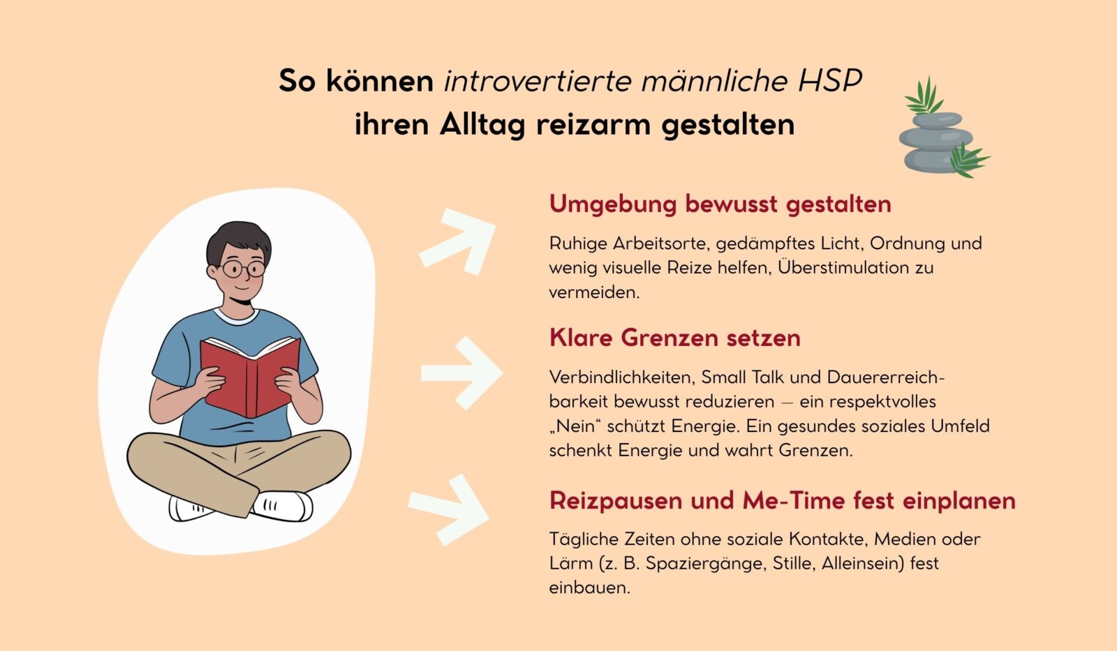 So können introvertierte männliche HSP ihren Alltag reizarm gestalten