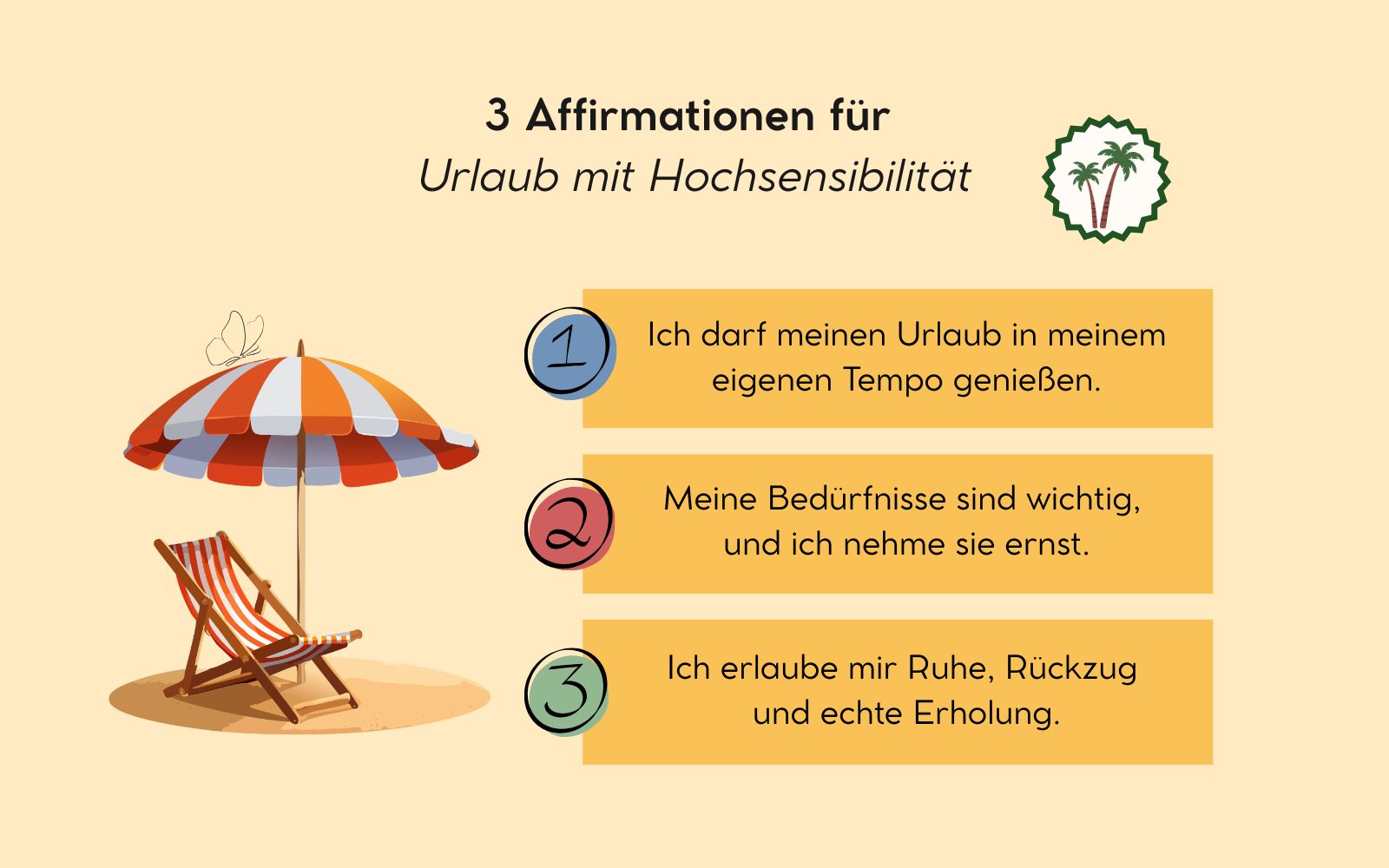 3 Affirmationen für Urlaub mit Hochsensibilität, Nicole Trojahn