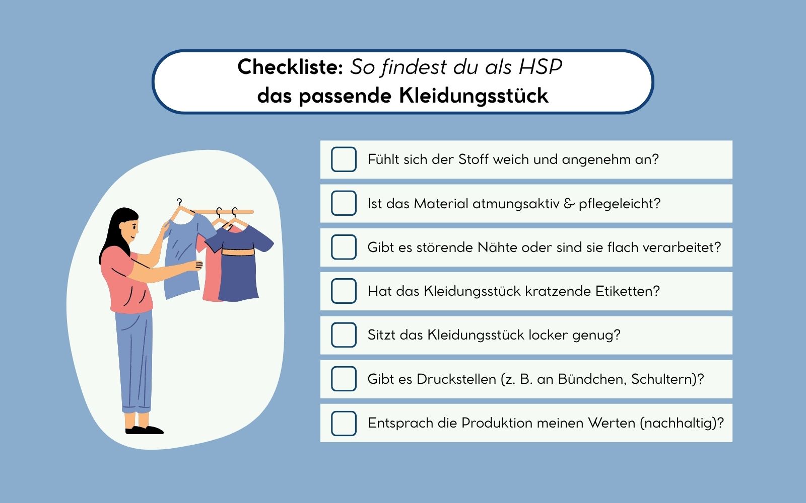 Checkliste: So findest du als Hochsensibler das passende Kleidungsstück
