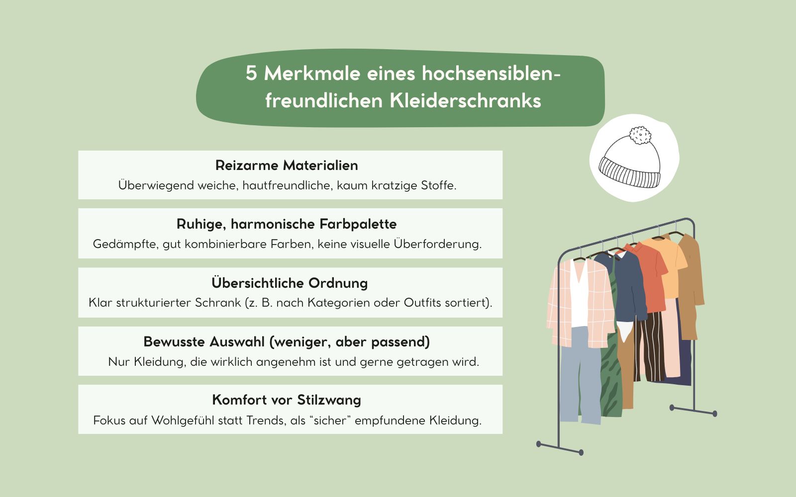 5 Merkmale, woran Menschen mit Hochsensibilität einen reizarmen Kleiderschrank erkennen