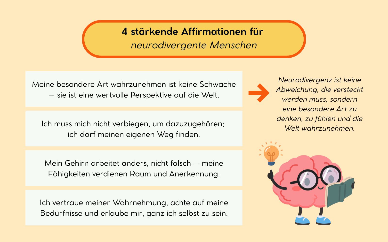 4 stärkende Affirmationen für neurodivergente Menschen, Nicole Trojahn