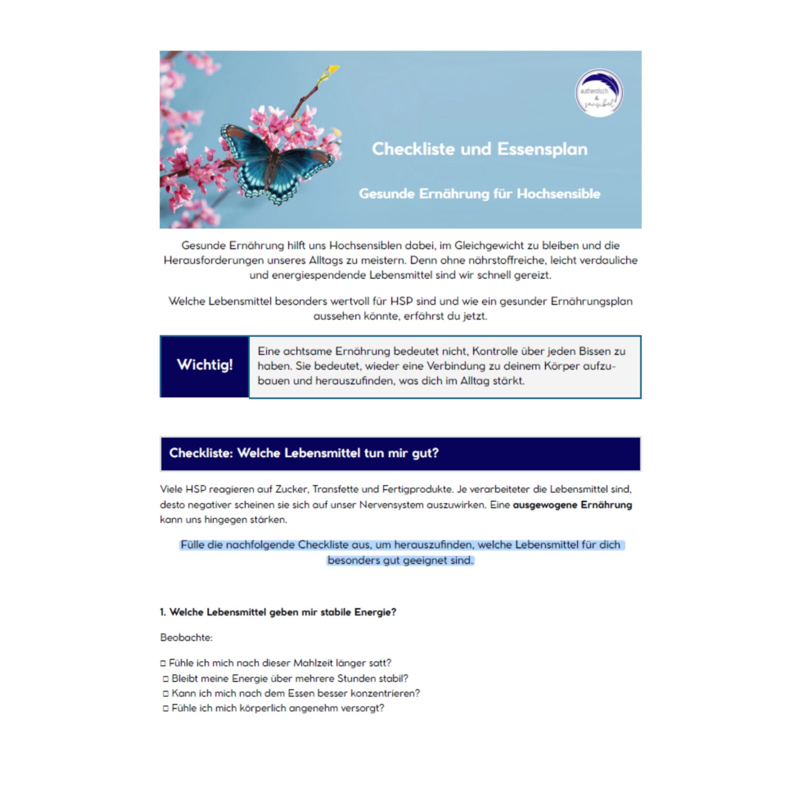 checkliste-gesunde-lebensmittel-ernaeherungsplan-hsp Checkliste und Essensplan: Gesunde Ernährung für Hochsensible